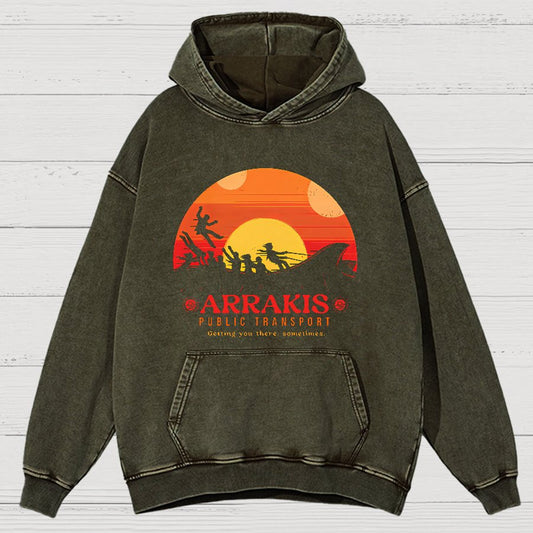 Mystic Land Getting You There Sometimes Vintage Distressed Hoodie