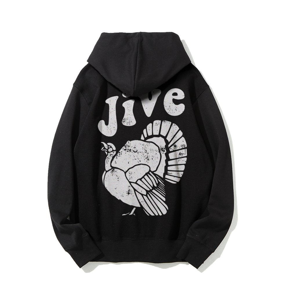 Jive Turkey Printed Back Unisex Cotton Hoodie