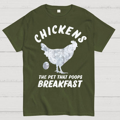 Chickens Poop Breakfast Geek T-Shirt