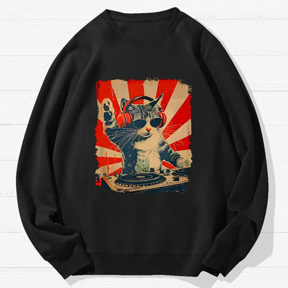 Rock Cat Geek Cotton Sweatshirt