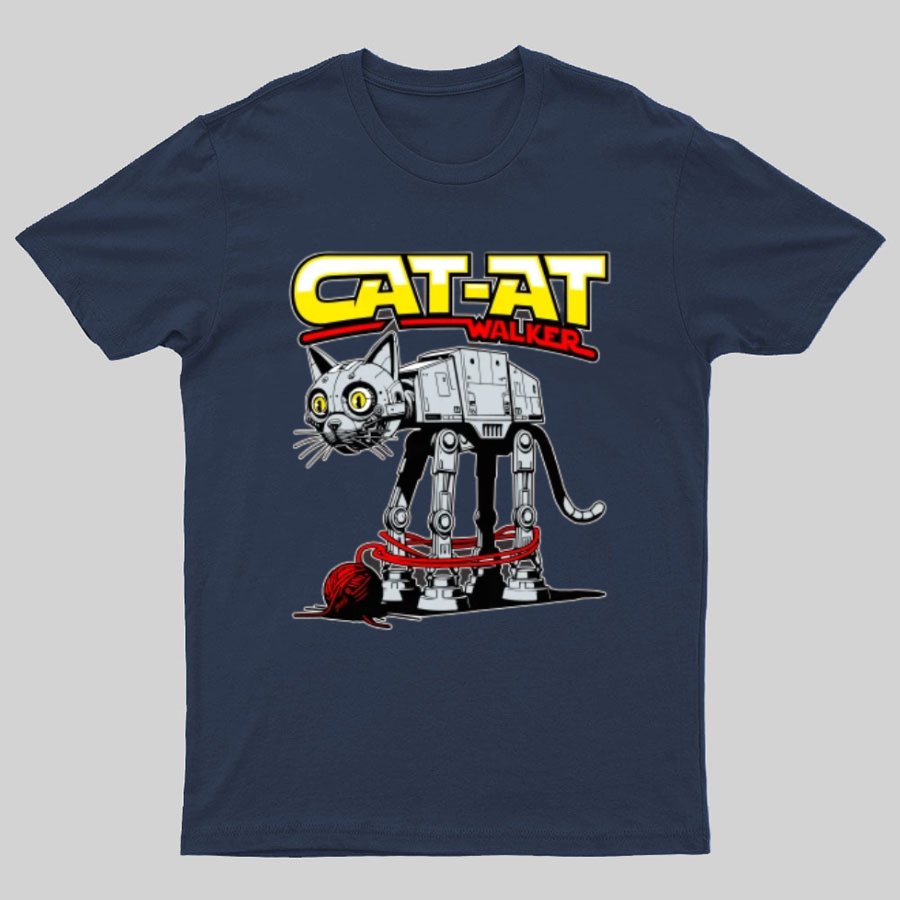 Funny Cat-at Walker， Cat Geeky T-Shirt
