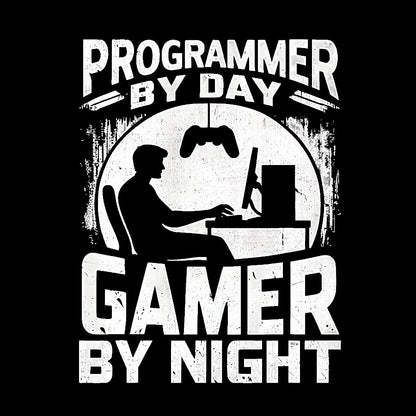 Programmer By Day Gamer By Night Computer Programming T-Shirt