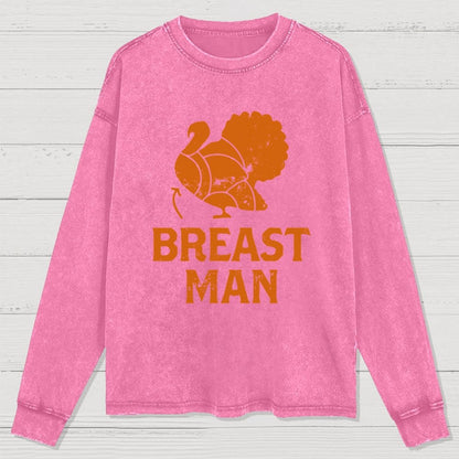 Breast Man Washed Long Sleeve Tee