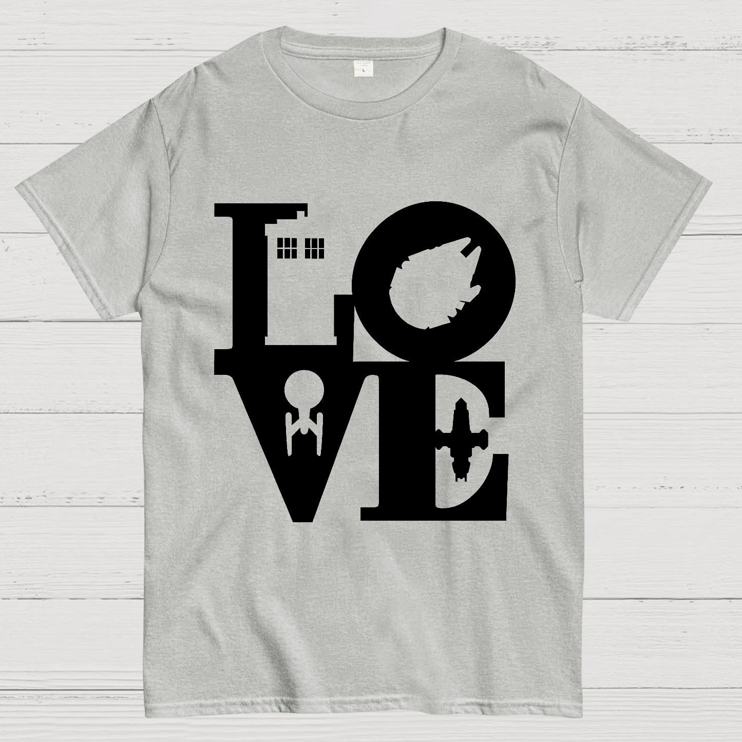 I Love SciFi Black Geek T-Shirt