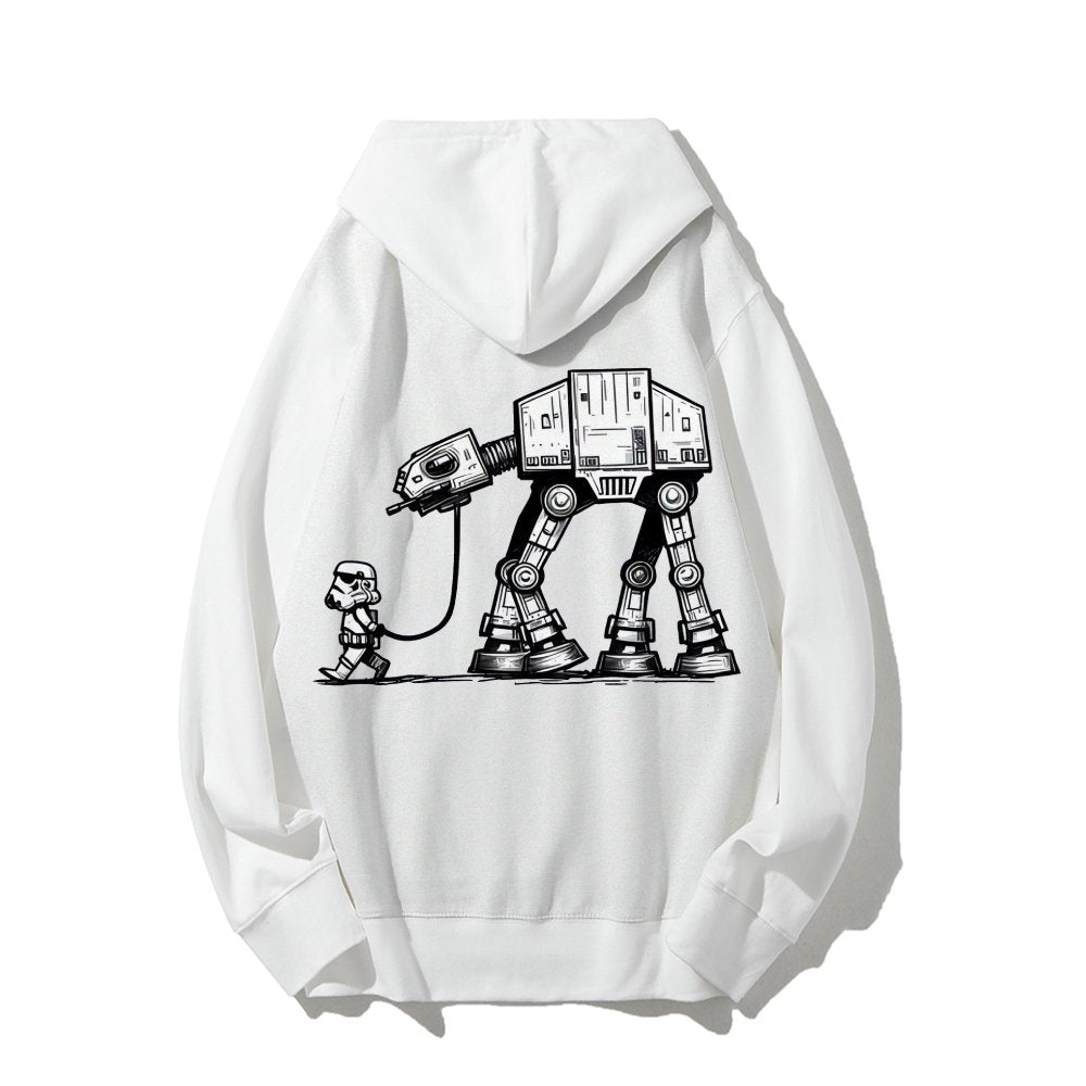 Galactic Robot Dog - Planetary Skirmishes Printed Back Unisex Cotton Hoodie
