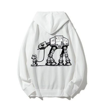 Galactic Robot Dog - Planetary Skirmishes Printed Back Unisex Cotton Hoodie