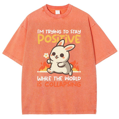 Trying To Stay Positive Vintage Distressed T-shirt