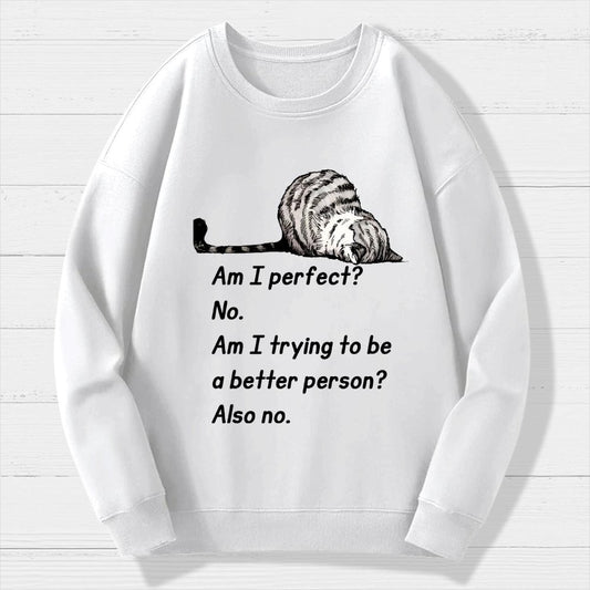Am I Perfect No Geek Cotton Sweatshirt