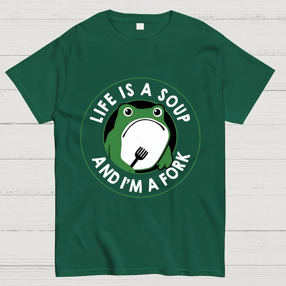 Life Is Soup and I'm a Fork Frog Geek T-Shirt