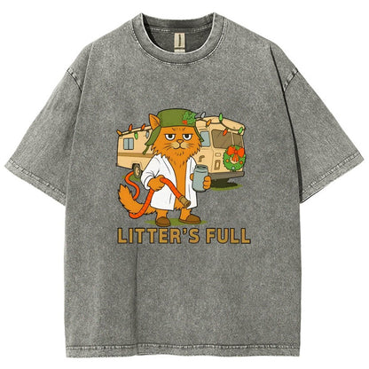 Christmas Shitters Full Cat Vintage Distressed T-shirt