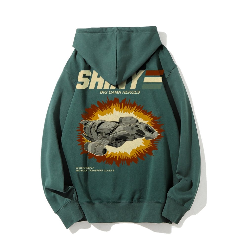 Shiny Heroes Printed Back Cotton Hoodie