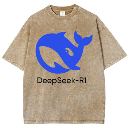 DeepSeek-R1 Icon Vintage Distressed T-shirt