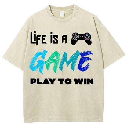 Life Is A Game Play To Win Vintage Distressed T-shirt
