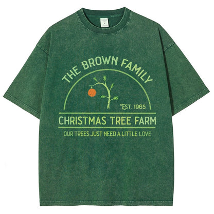 Vintage Christmas Tree Farm Vintage Distressed T-shirt