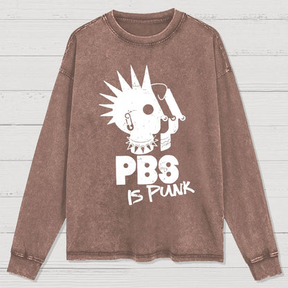 PBS Is Punk Washed Long Sleeve Tee