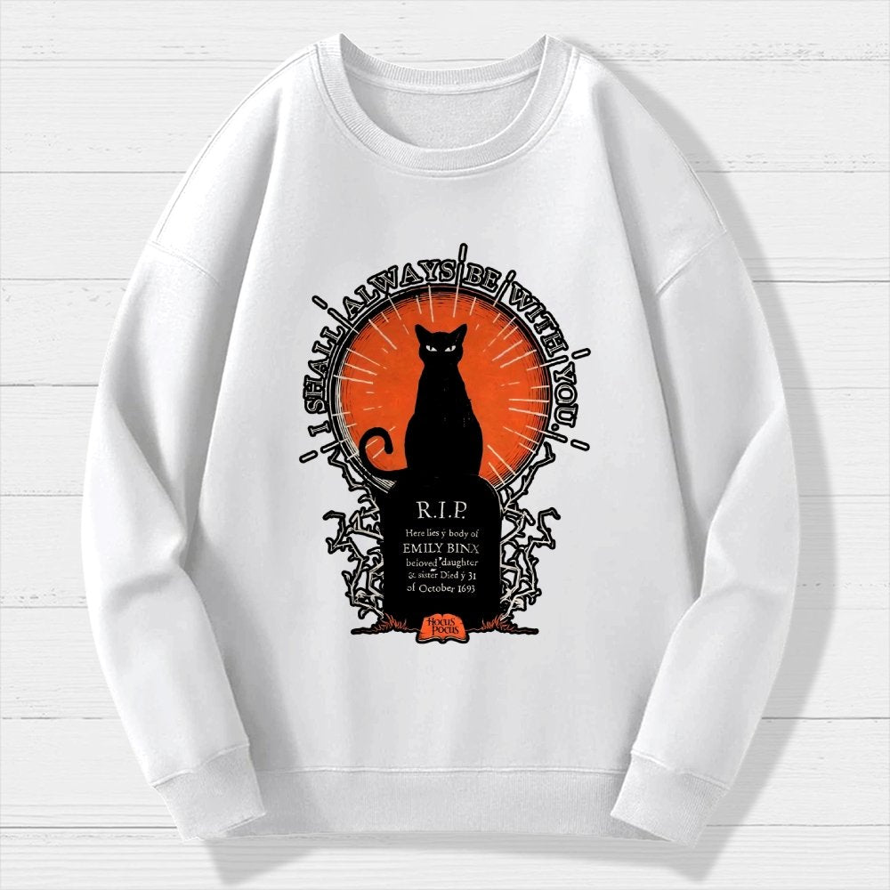 Halloween Cat Print Geek Cotton Sweatshirt