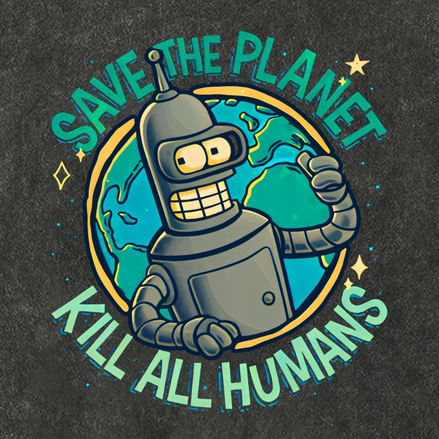 Save The Planet Kill All Humans Vintage Distressed T-shirt