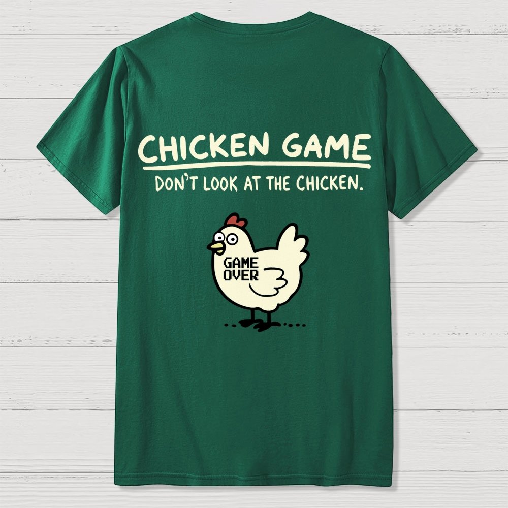 Chicken Game Back Printing Geek T-Shirt