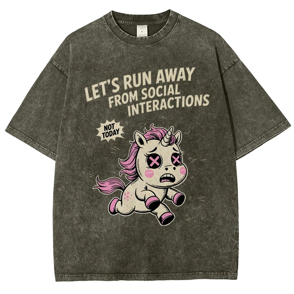 Let's Run Away Vintage Distressed T-shirt
