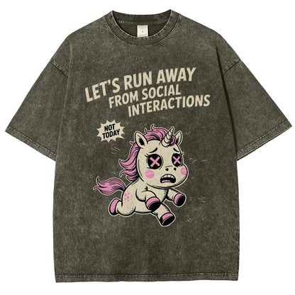 Let's Run Away Vintage Distressed T-shirt