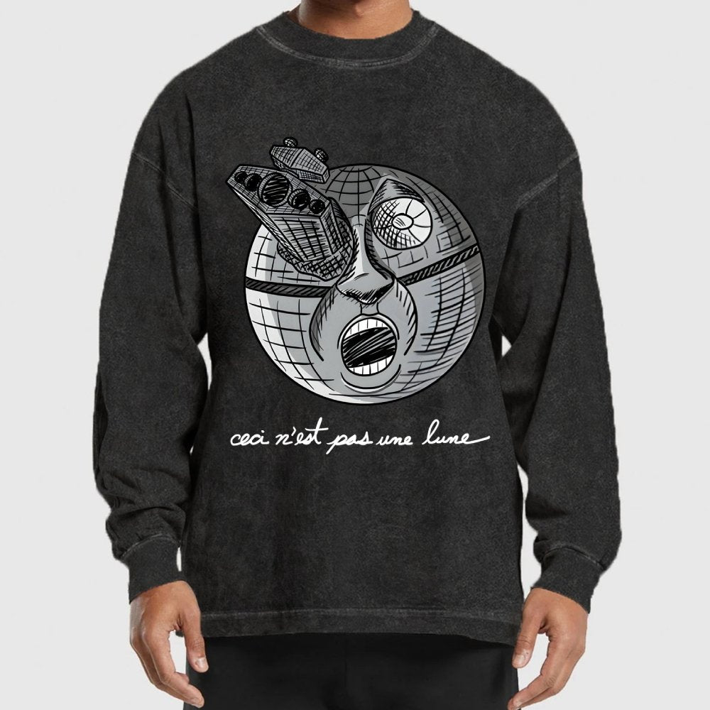 Ceci N’Est Pas Une Lune Washed Long Sleeve Tee
