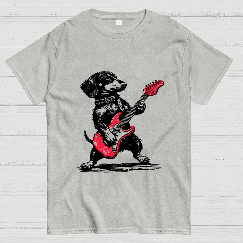 Dachshund Weenie Playing Guitar Geek T-Shirt