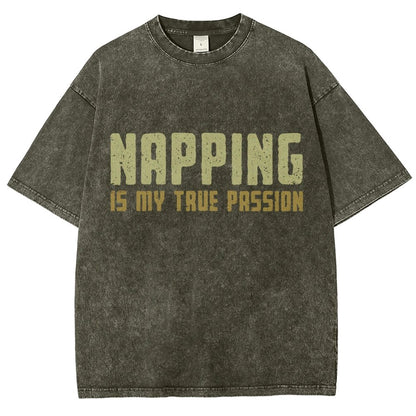 Napping is My Passion Vintage Distressed T-shirt