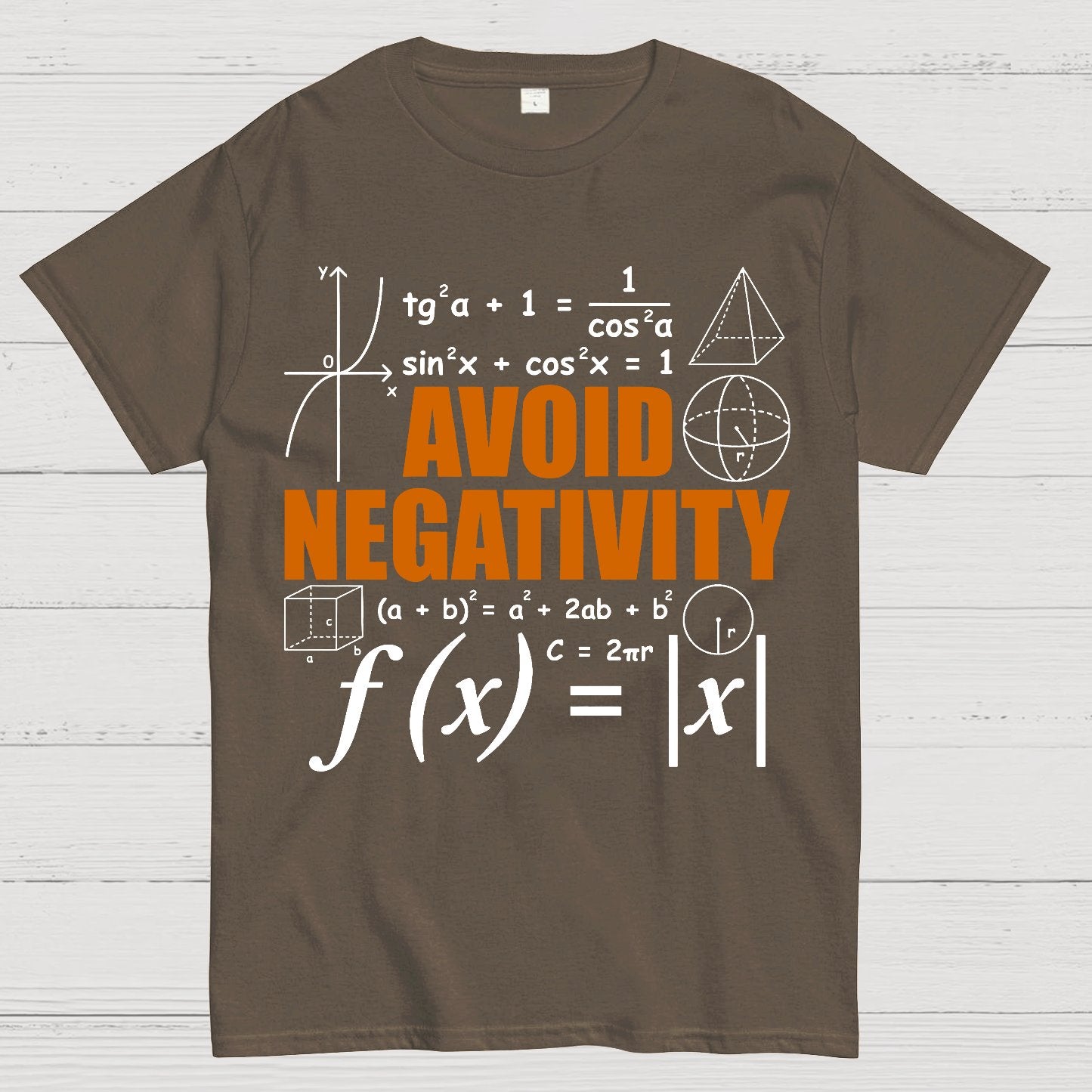 Avoid Negativity Funny Math Mathematician Geek T-Shirt