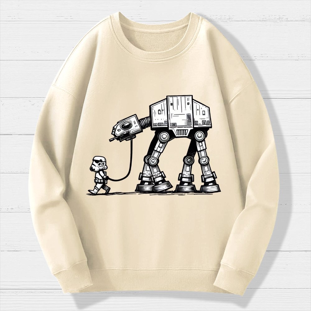 Galactic Robot Dog-Planetary Battles Geek Cotton Sweatshirt