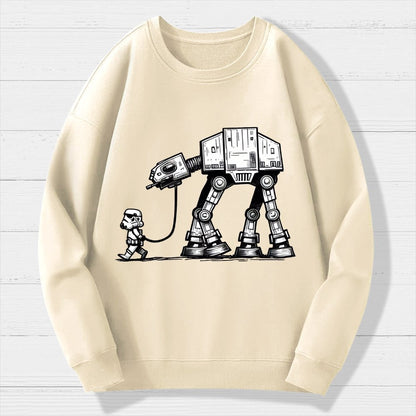 Galactic Robot Dog-Planetary Battles Geek Cotton Sweatshirt
