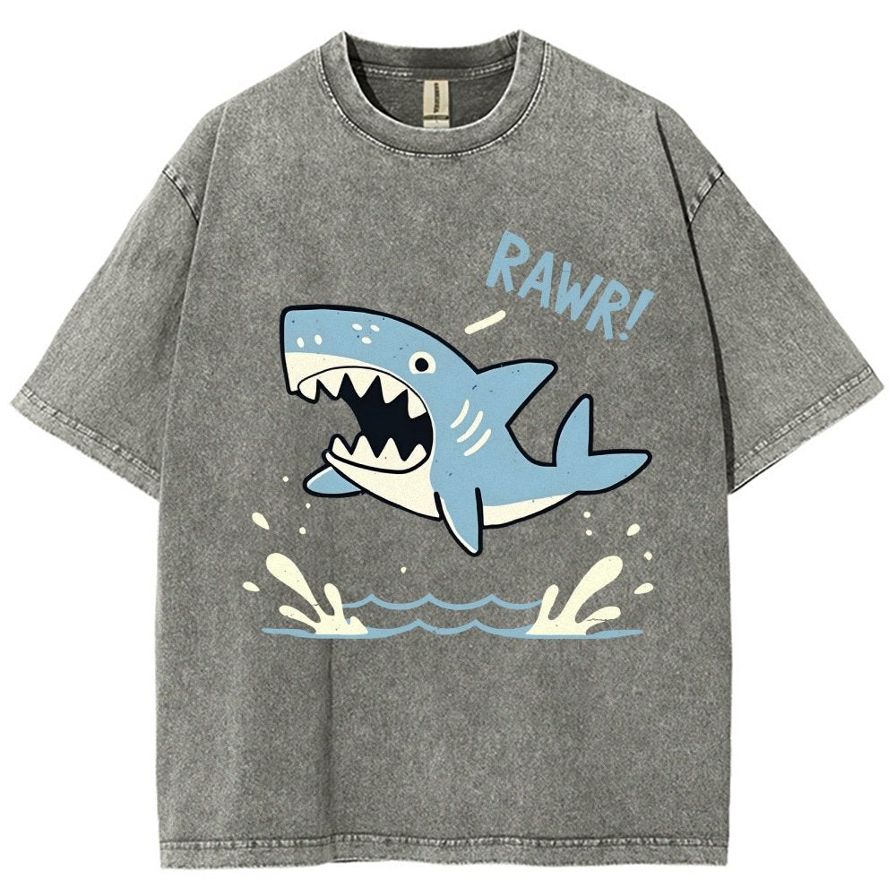 Shark Rawr! Vintage Distressed T-shirt