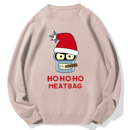 Ho-Ho-Ho！Meatbag Geek Cotton Sweatshirt