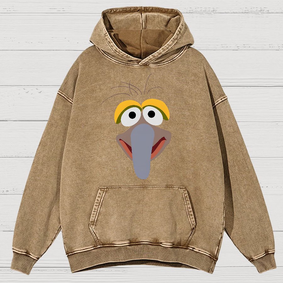 Retro Pop Culture Puppet Face3 Vintage Distressed Hoodie