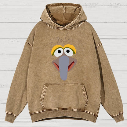 Retro Pop Culture Puppet Face3 Vintage Distressed Hoodie