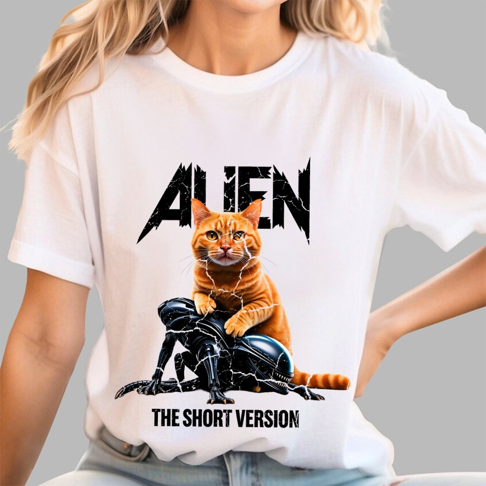 Alien Cat Heavy Geek T-Shirt