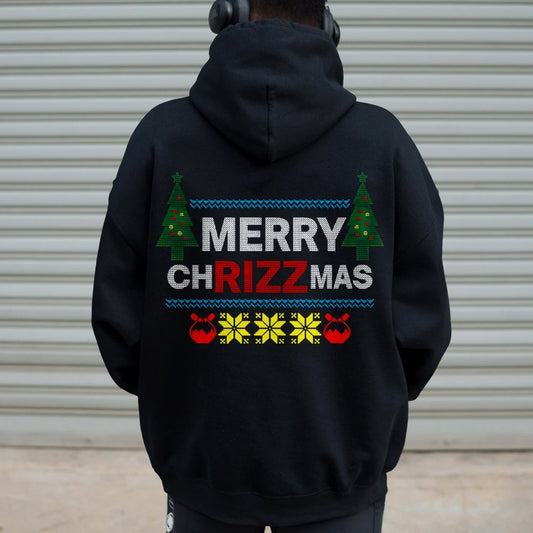 MERRY CHRIZZMAS Printed Back Unisex Cotton Hoodie