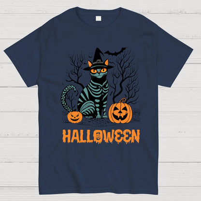 Halloween Black Cat Geeky T-Shirt