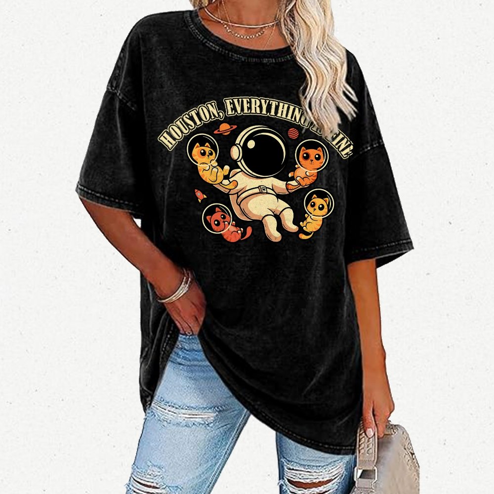Houston Everything is Fine Vintage Distressed T-shirt