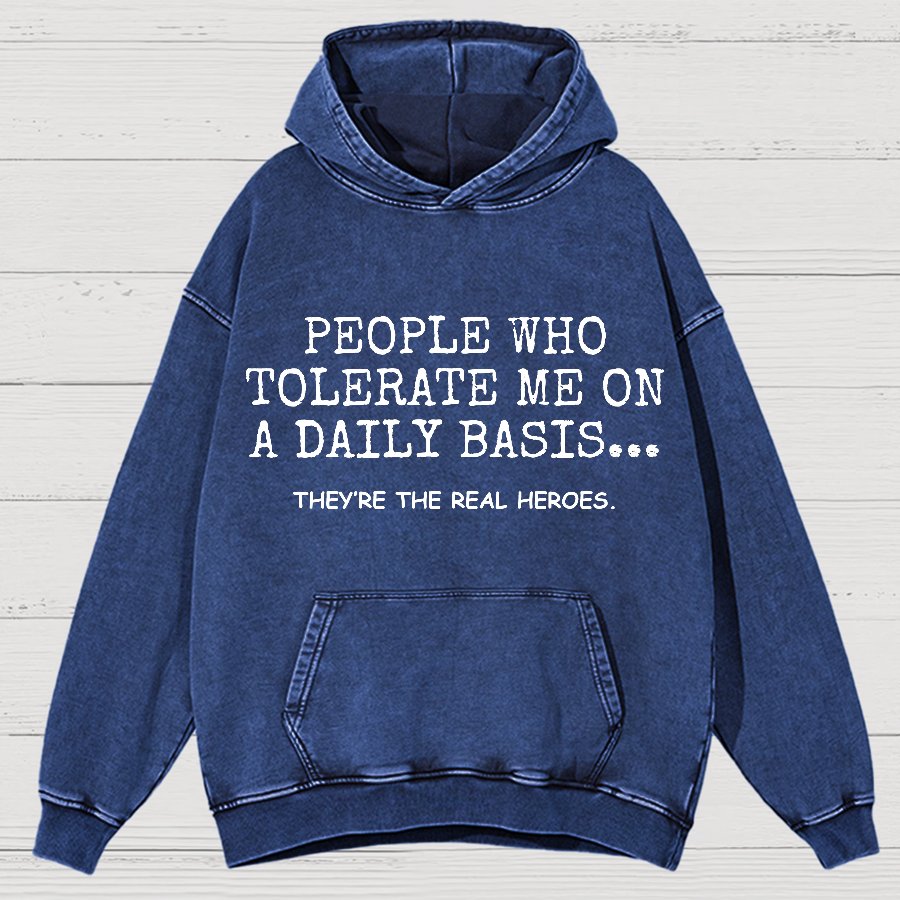 People Who Tolerate Me On A Daily Basis Sarcasm Vintage Distressed Hoodie