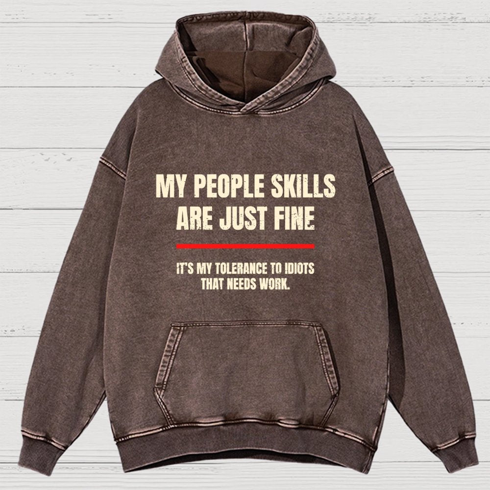 My People Skills Are Fine Vintage Distressed Hoodie