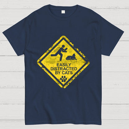 Cat Distraction Warning Geek T-Shirt