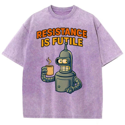 Funny Robot Coffee Design – Opposing Is Hopeless Vintage Distressed T-shirt