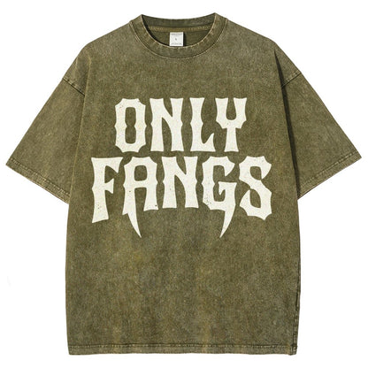 Only Fangs Vintage Distressed T-shirt