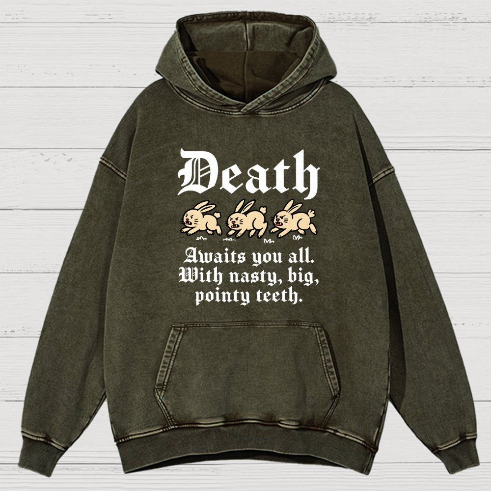 Death Awaits You All Vintage Distressed Hoodie