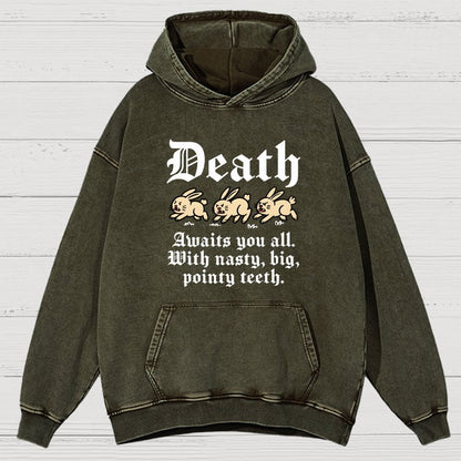 Death Awaits You All Vintage Distressed Hoodie