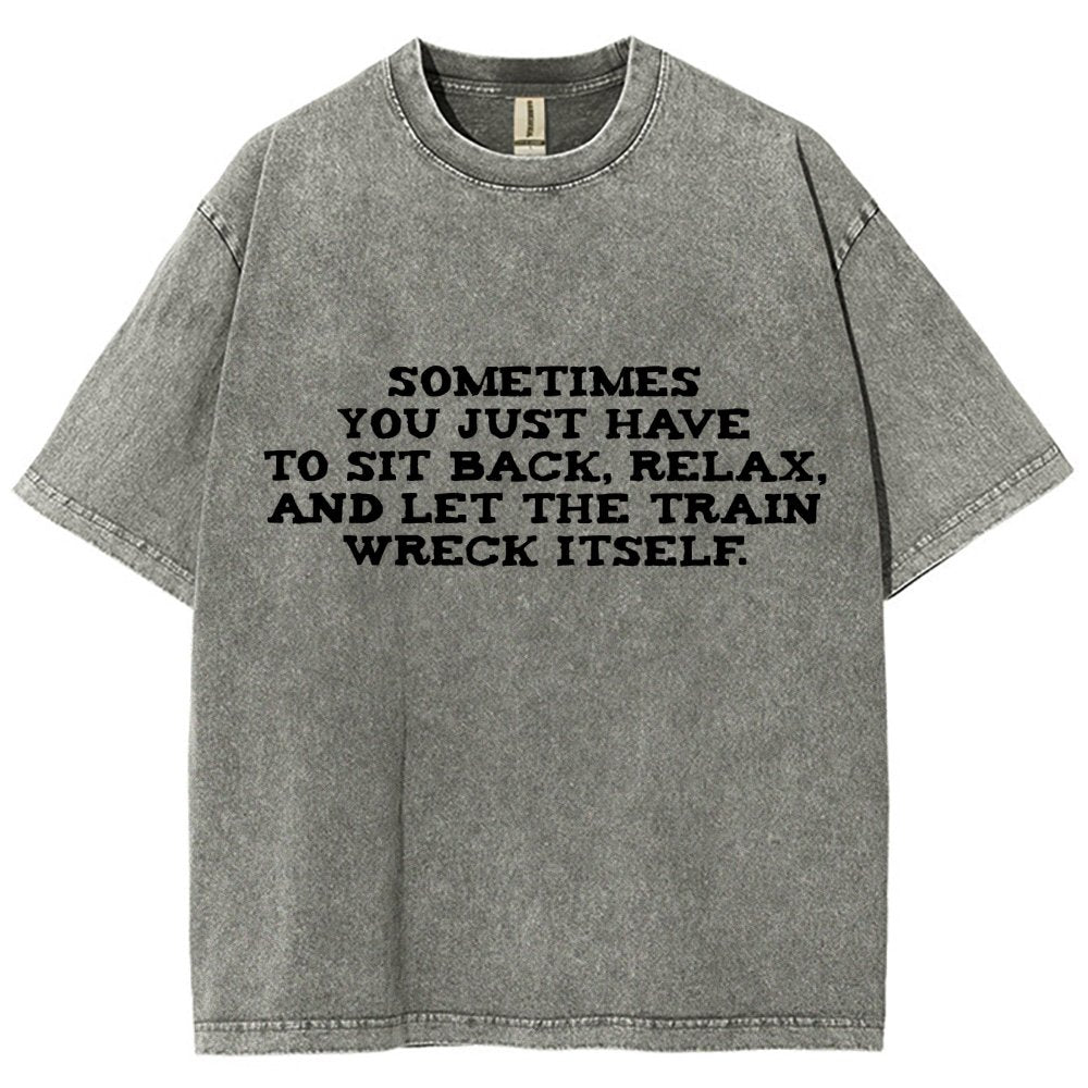 Let The Train Wreck Itself Vintage Distressed T-shirt