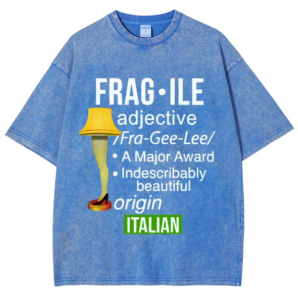 Funny Christmas Fragile Major Award Leg Lamp Vintage Distressed T-shirt