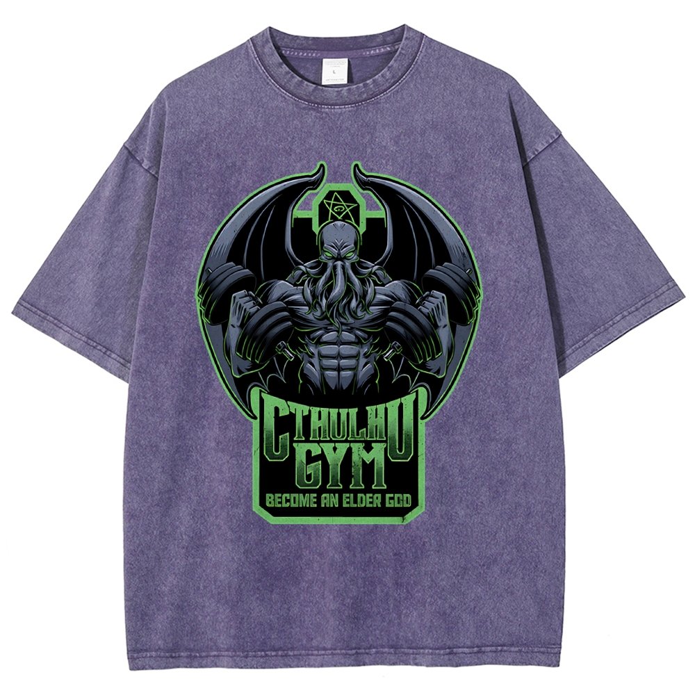 Cthulhu Gym Vintage Distressed T-shirt