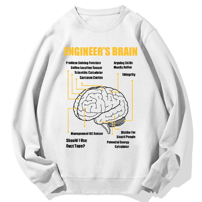 Engineers Brain Funny Sarcastic Engineering Geek Cotton Sweatshirt