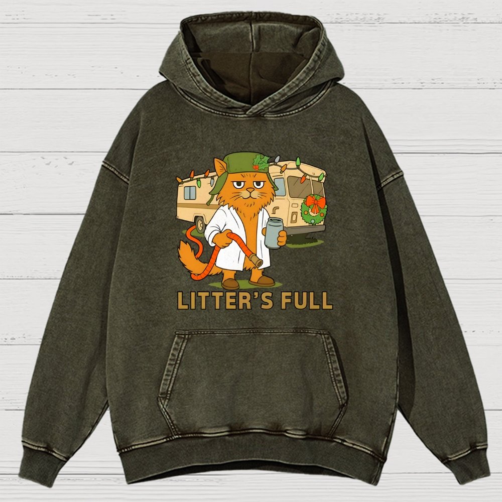 Christmas Shitters Full Cat Vintage Distressed Hoodie